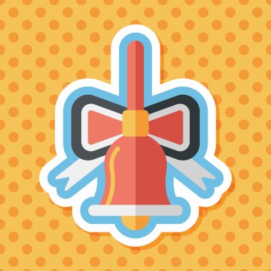 Uzun Gölge, eps10 ile Noel çanları düz simgesi