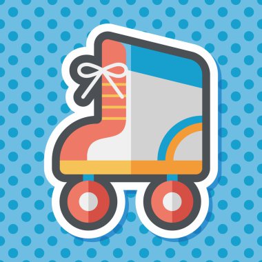 uzun gölge ile paten düz simgesi