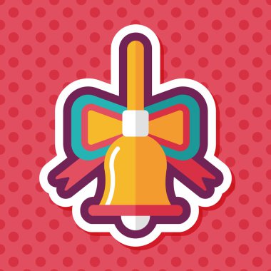 Uzun Gölge, eps10 ile Noel çanları düz simgesi