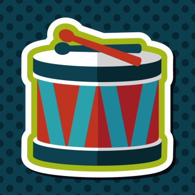 Uzun Gölge, eps10 davul düz simgesi