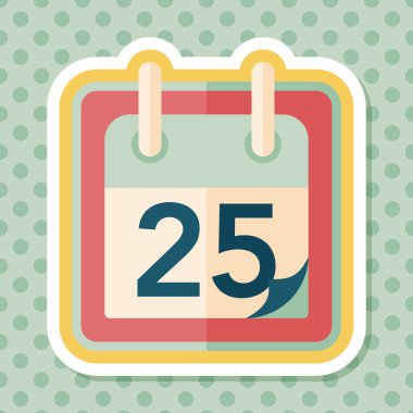 düz takvim simgesini uzun gölge, eps10