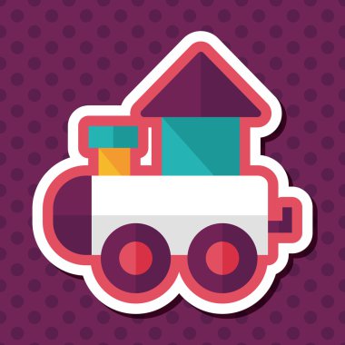 Tren oyuncak uzun gölge, eps 10 düz simgesiyle