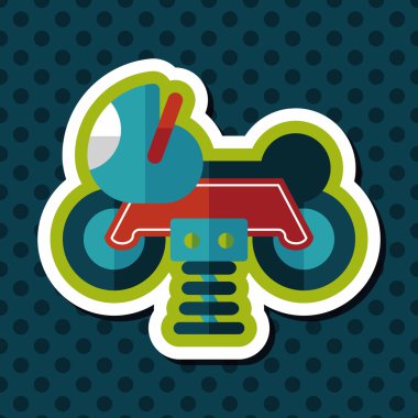 Bahçesi oyuncak uzun gölge ile'deki motor düz simgesi