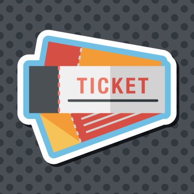 uzun gölge ile bilet düz simgesi