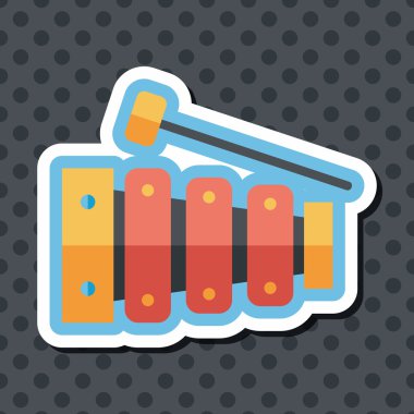 Uzun Gölge, eps10 ksilofon düz simgesi