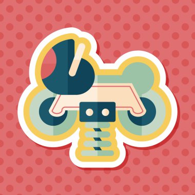 Bahçesi oyuncak uzun gölge ile'deki motor düz simgesi