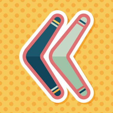 Bumerang uzun gölge düz simgesi