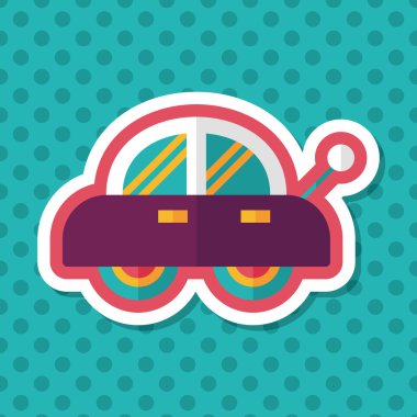 oyuncak araba uzun gölge düz simgesiyle