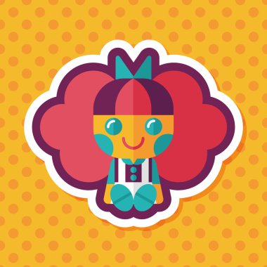 Uzun Gölge, eps 10 ile kız bebek oyuncak düz simgesi