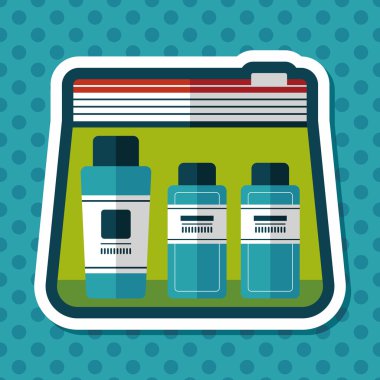 uzun gölge ile kozmetik kapları düz simgesi