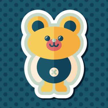 oyuncak ayı uzun gölge düz simgesi