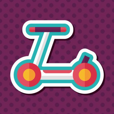 Scooter uzun gölge düz simgesi