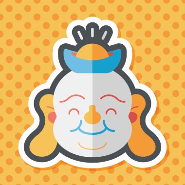 Çin yeni yılı uzun gölge, eps10, Maitreya demek düz simgesiyle