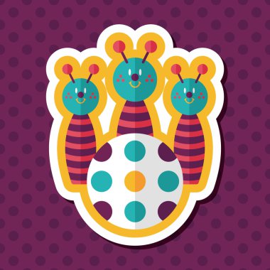 Uzun Gölge, eps10 ile bowling oyuncak düz simgesi