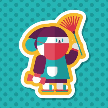 Çin yeni yılı uzun gölge, eps10, ne zaman çene düz simgesiyle