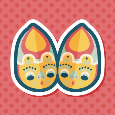 Uzun Gölge, eps10 ile işlemeli ayakkabılar düz simgesi 