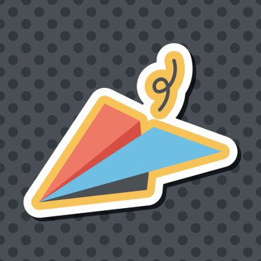 Kağıt Uçak düz simgesi ile uzun gölge