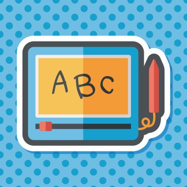 uzun gölge ile çocuk çizim kurulu düz simgesi