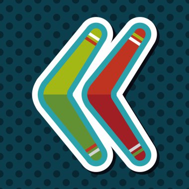 Bumerang uzun gölge düz simgesi