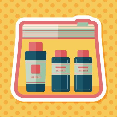 uzun gölge ile kozmetik kapları düz simgesi