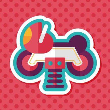 Bahçesi oyuncak uzun gölge ile'deki motor düz simgesi