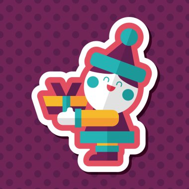 Noel Baba uzun gölge, eps10 düz simgesi