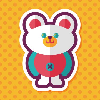 oyuncak ayı uzun gölge düz simgesi