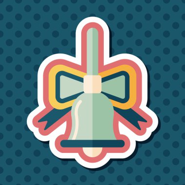 Uzun Gölge, eps10 ile Noel çanları düz simgesi