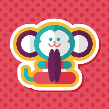 Uzun Gölge, eps10 ile maymun oyuncak düz simgesi