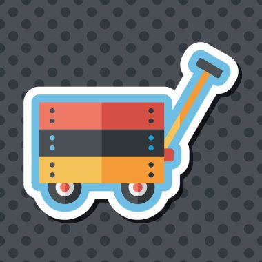 oyuncak sepeti düz simgesi ile uzun gölge, eps10