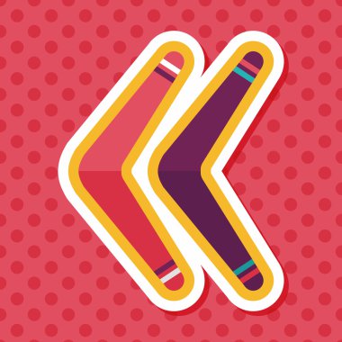 Bumerang uzun gölge düz simgesi