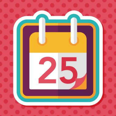 düz takvim simgesini uzun gölge, eps10