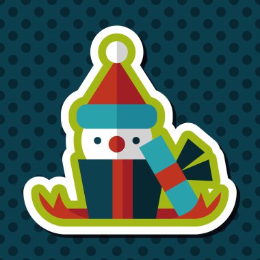 Noel hediye düz simgesi ile uzun gölge, eps10