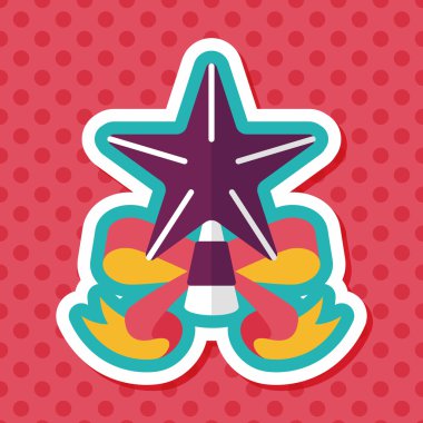 Noel yıldız düz simgesi ile uzun gölge, eps10