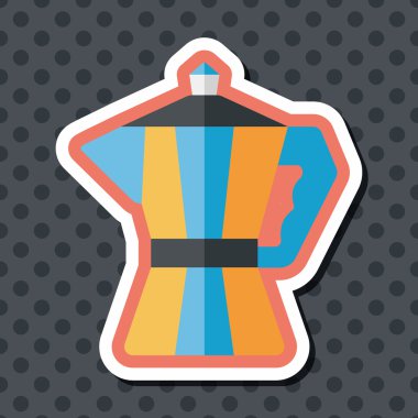 Uzun Gölge, eps10 ile kahve su ısıtıcısı düz simgesi