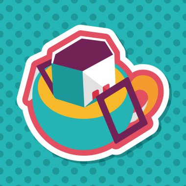 Uzun Gölge, eps10 ile kahve çanta düz simgesi