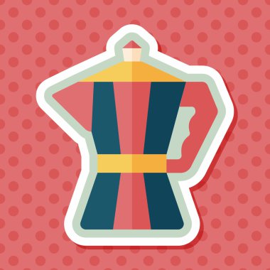 Uzun Gölge, eps10 ile kahve su ısıtıcısı düz simgesi