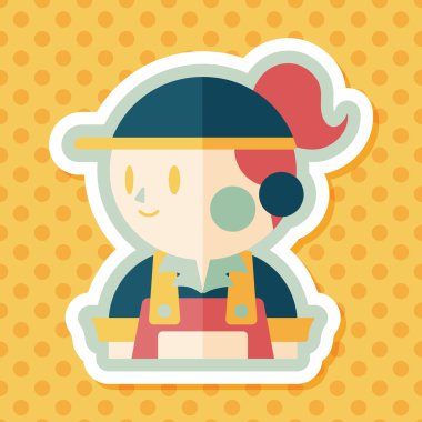 Kahve Dükkanı katip düz simgesi ile uzun gölge, eps10