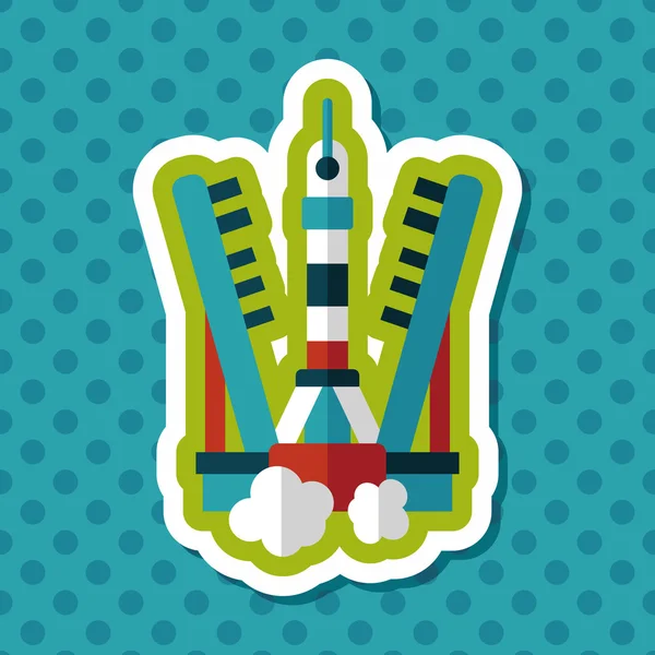 Space rocket flat icon with long shadow, eps10 — стоковый вектор