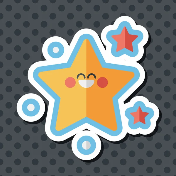 Space star flat icon with long shadow, eps10 — стоковый вектор