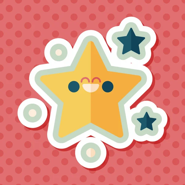 Space star flat icon with long shadow, eps10 — стоковый вектор