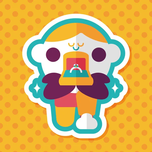 Elmas yüzük düz simgesi ile uzun gölge, eps10 teklif