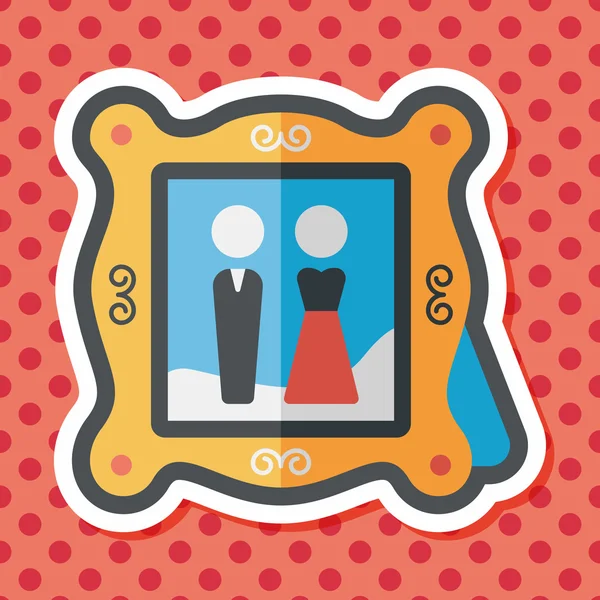 Foto de boda icono plano con sombra larga, eps10 — Vector de stock