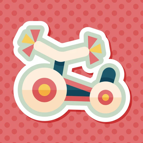 Barn trehjuling flat ikonen med långa skugga, eps10 — Stock vektor
