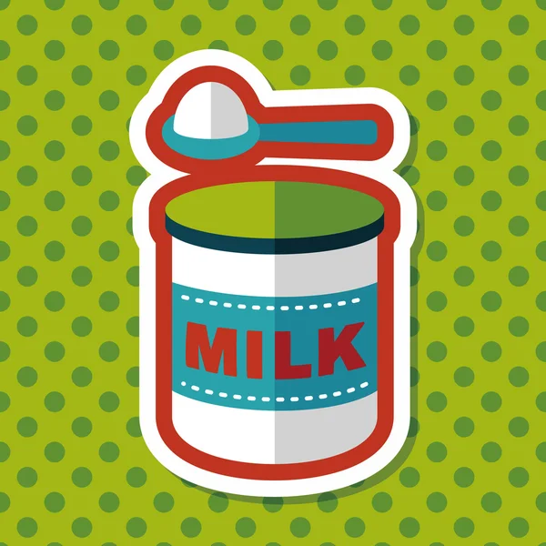 Powdered milk dairy food flat icon with long shadow,eps 10 — Stock Vector