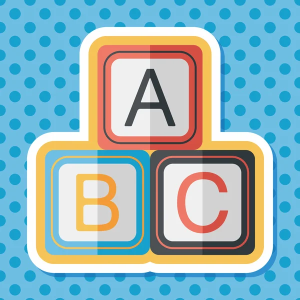 ABC bloquea icono plano con sombra larga, EPS 10 — Archivo Imágenes Vectoriales