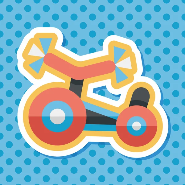 Barn trehjuling flat ikonen med långa skugga, eps10 — Stock vektor