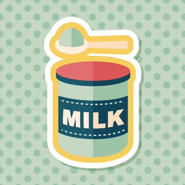 Powdered milk dairy food flat icon with long shadow,eps 10 — Stock Vector