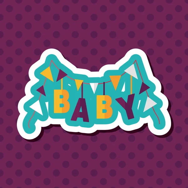 BABY party icona piatta con lunga ombra, eps 10 — Vettoriale Stock