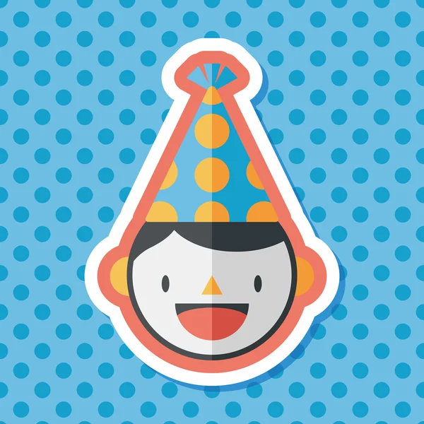 Birthday party boy flat icon with long shadow, eps10 — стоковый вектор
